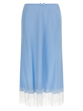 Moschino Blue Acetate Midi Womens Skirt
