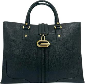 Gucci Pre-owned Handbags, male, Black, Size: ONE SIZE Pre-owned Leather Tote Bag