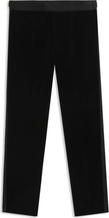 BOSS Slim-fit tuxedo trousers in cotton velvet