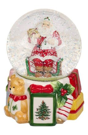 Spode Christmas Tree Santa Claus Musical Snow Globe in Green at Nordstrom