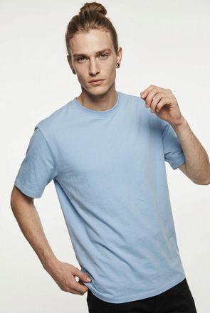 Blend T-Shirt BLEND BHFISHER OVERSIZE TEE, Herren, Gr. XXL, faded denim, Single Jersey, Obermaterial: 100% Baumwolle, unifarben, relaxed fit normal, Rundhal