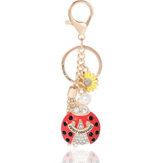 Juicy Couture Lucky Ladybug Charm Travel Keychain in Red, Gold at Nordstrom