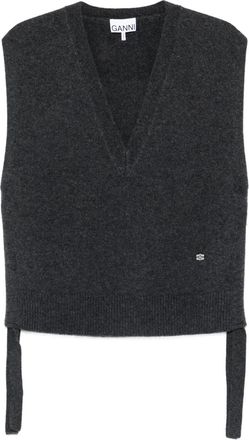 Ganni Gilet con scollo a V - Grigio