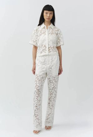 SIMKHAI Annaelle Cotton Lace Top In White