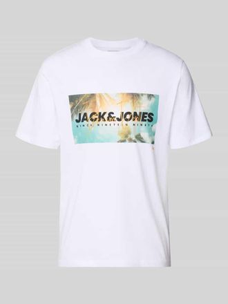 Jack & Jones Jack & Jones T-Shirt mit Label-Print Modell INDIANA in Weiss, Gr&ouml;&szlig;e XXL