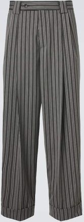 Versace Striped virgin wool straight pants