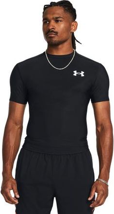 Under Armour Mens Heatgear OG Compression Short Sleeve - Black/White Size 3XL