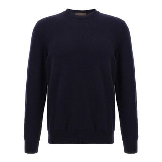 Zanone Wool Crewneck Jumper - male - Zanone - Round-neck Knitwear - Blue - L - Knitwear