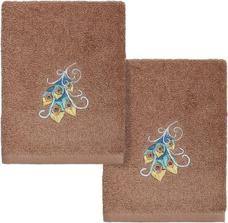 Linum Home Textiles 100% Turkish Cotton Penelope 2Pc Embellished Washcloth Set