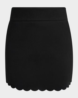 Chloé Scalloped Soft Cavalry Mini Skirt