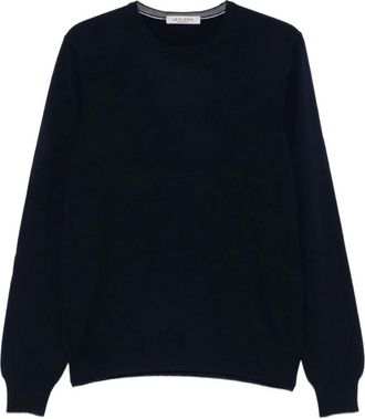 La Fileria Kasjmier Ronde Hals Sweater - Heren - Cashmere truien - Blauw - 3XL - Kasjmier - Truien & Vesten