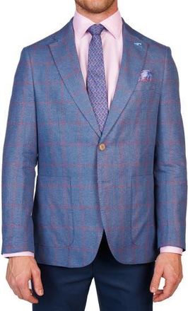 Tailorbyrd Textured Yarn Dyed Windowpane Sport Coat in Blue at Nordstrom Rack, Size 38 Regular