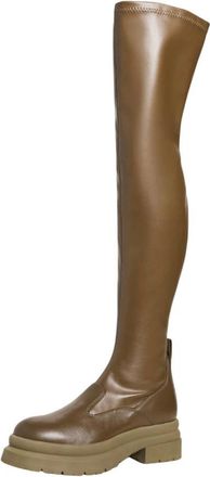 J.W.Anderson Militaire Groene Hoge Laarzen - Dames - Over de knie laarzen - Bruin - 37 EU - Leer - Schoenen