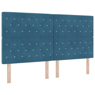 vidaXL Vidaxl - Cama Tipo Box Spring Azul Oscuro 180 X 200 Cm Terciopelo