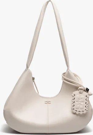 Ganni White Ivory Medium Hobo Bag