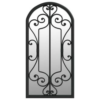 Berkfield Home Garden Mirror Black 70x30 cm Iron for Outdoor Use