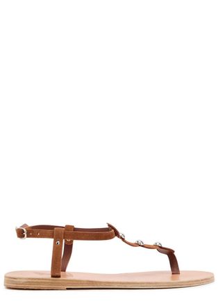 Ancient Greek Sandals Ilida Studded Suede Sandals - Brown - 39 (IT39/ UK6)