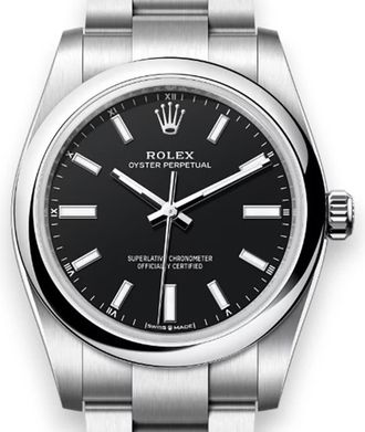 Rolex Oyster Perpetual Automatic Chronometer Black Dial Ladies Watch M124200-0010