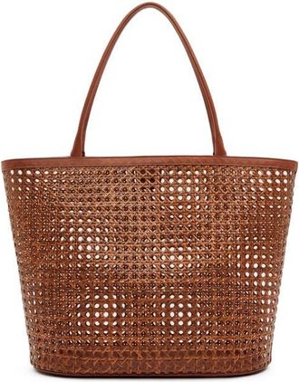 Reformation Isabella Woven Rattan Tote in Espresso Rattan at Nordstrom