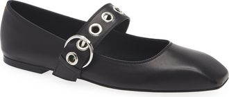 Aeyde Uma Eyelet Mary Jane Flat in Black at Nordstrom, Size 6.5Us