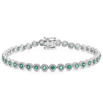 The Diamond Store 1.11ct Emerald and 1ct Diamond Stellato Bracelet in 9K White Gold