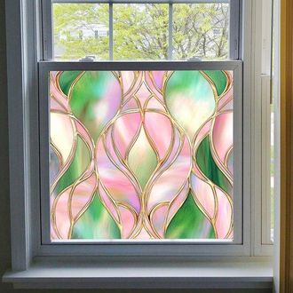 OEM L&aacute;mina Para Ventanas - L&aacute;mina De Privacidad - Crea Privacidad - Adhesi&oacute;n Est&aacute;tica - 50x50 Cm - Arco&iacute;ris