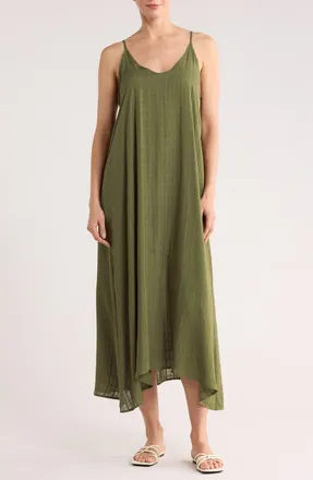 Nordstrom Rack Textured Flowy Cover-Up Dress in Olive Sarma at Nordstrom Rack, Size X-Small