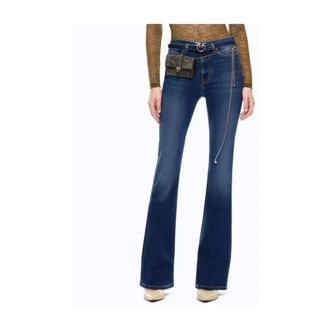 Pinko Pinko, Jeans, Dames, Blauw, W30, Denim, Flora Flare Jeans