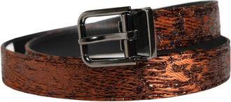Dolce & Gabbana Klassieke Polyester Riem met Metalen Gesp - Heren - Riemen - Bruin - ONE Size - Polyester - Accessoires
