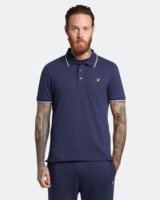 Lyle & Scott getipt poloshirt in marineblauw