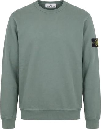 Stone Island Crewneck Sweatshirt - Heren - Sweatshirts - Groen - L - Katoen - Hoodies & sweatvesten