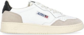 Autry White Medalist Low Suede-Blend Sneakers