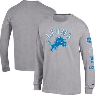 Champion Mens Champion Heather Gray Detroit Lions Seal Long Sleeve T-Shirt at Nordstrom, Size Xx-Large