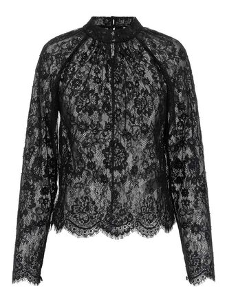 Self Portrait black lace blouse