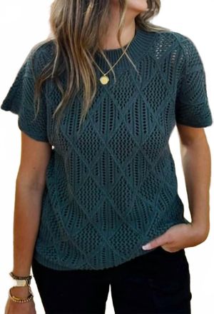 Xcvi Copeland Mock Neck Top In Ocean Storm Pigment