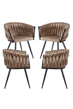 Regalos Miguel Packs Sillas Comedor - Pack 4 Sillas Widny Black Terciopelo - Champ&aacute;n