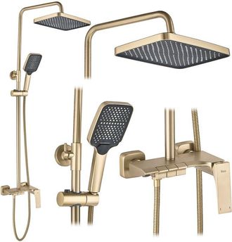 Rea Conjunto De Ducha Rea Joe Brush Gold