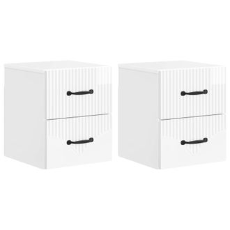 vidaXL Mesita De Noche De Pared 2 Pcs Brillante 34,5 X 33 X 40 Cm Vidaxl