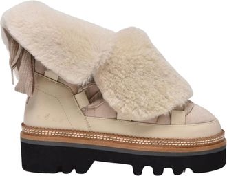 Hogan Schoenen, Dames, Beige, 36 EU, Wol, Pedula Shearling Boot