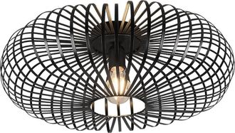 Trio Leuchten Trio Lighting - Plaf&oacute;n Negro Jaula Abierta Ellissi Negro Johann &Oslash;50 Cm