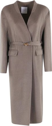 Isabelle Blanche Dames, Mantels, Grijs, Maat: XS Wol