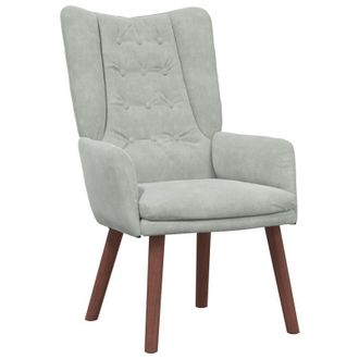 vidaXL Vidaxl - Silla Relax Gris Claro 63 X 67 X 94 Cm Terciopelo