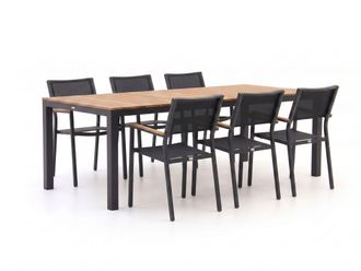 Bellagio la vita attrattiva Bellagio Roma/Fidenza 220cm dining tuinset 7-delig stapelbaar