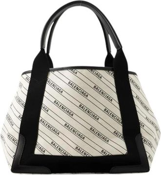 Balenciaga Pre-owned Canvas Tote Bag - Dames - Vintage Shopper - Wit - ONE Size - Leer - Vintage