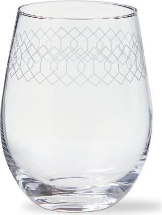 Tag Fitz Etched Stemless Wine Glass Clear Glass 18 oz 3.5x3.5x5 in at Nordstrom