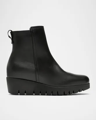 La Canadienne Teagan Leather Wedge Booties