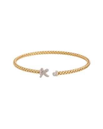 Meshmerise 18K Over Silver 0.15 Ct. Tw. Diamond Mesh Bangle Bracelet