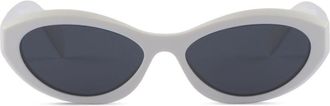 Prada Symbole oval-frame sunglasses - women - Recycled Acetate - One Size - White