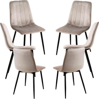 Regalos Miguel Packs Sillas Comedor - Pack 6 Sillas Liny Terciopelo - Gris
