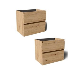 Saniclass Vita Badkameronderkast - 140cm - 4 lades - greeploos - zonder topblad - rustiek eiken